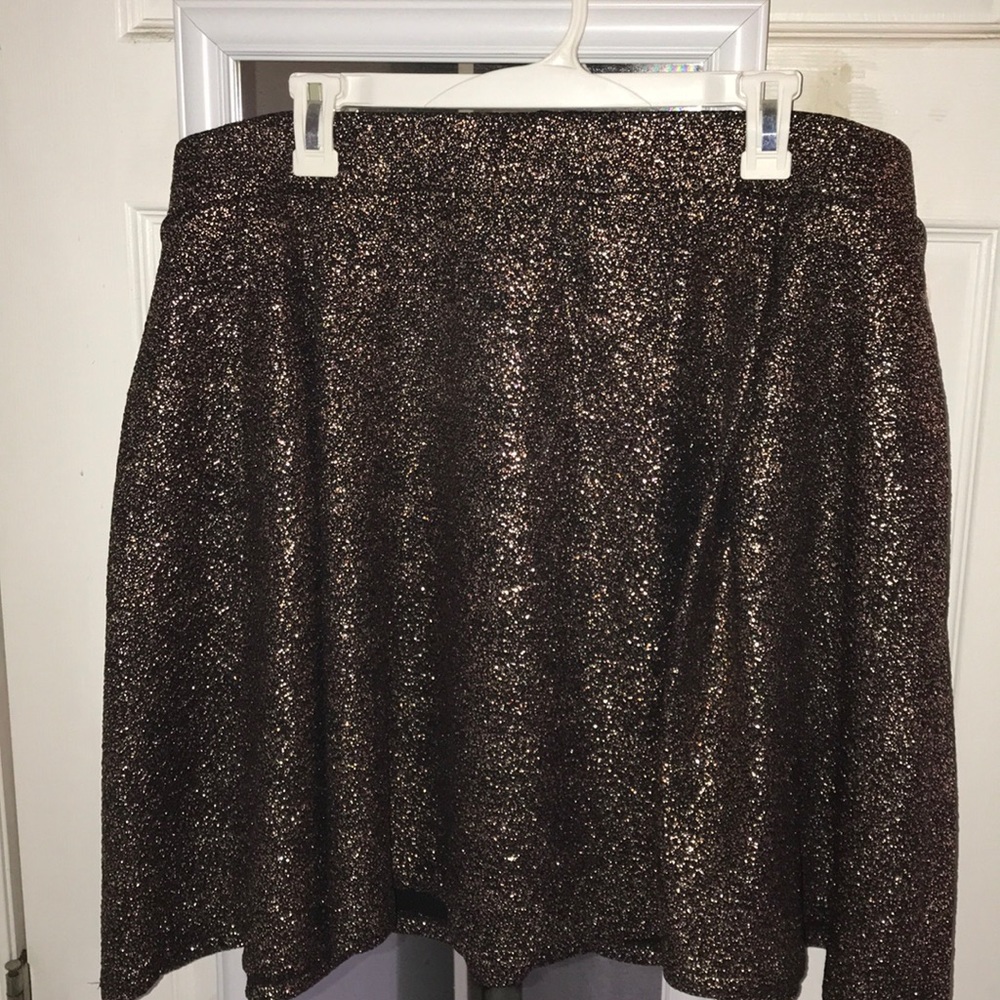 COPPER COLD GLITTER SKATER SKIRT - TORRID SIZE 4